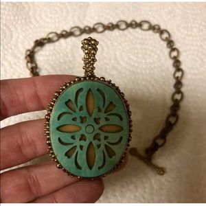 Stephen Dweck bronze and turquoise necklace